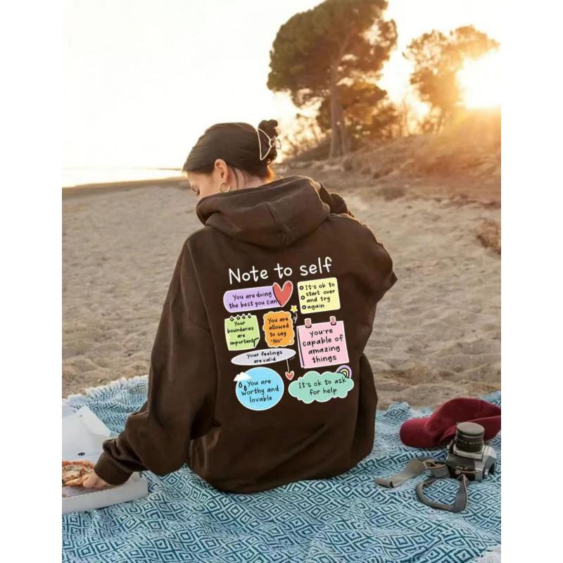 Harajuku Hooded Letter Print Unisex Velvet Pullover for Autumn/Winter M