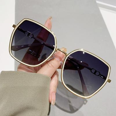 Nuevas Gafas de Sol de Montura Grande para Mujer, Gafas de Sol Modernas, Adelgazantes y de Moda, Protección Solar y Protección UV