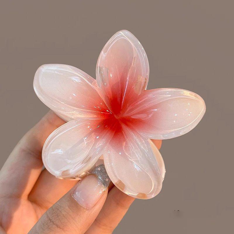 Elegant Marble Plumeria Hair Clip with Cross-Border Design