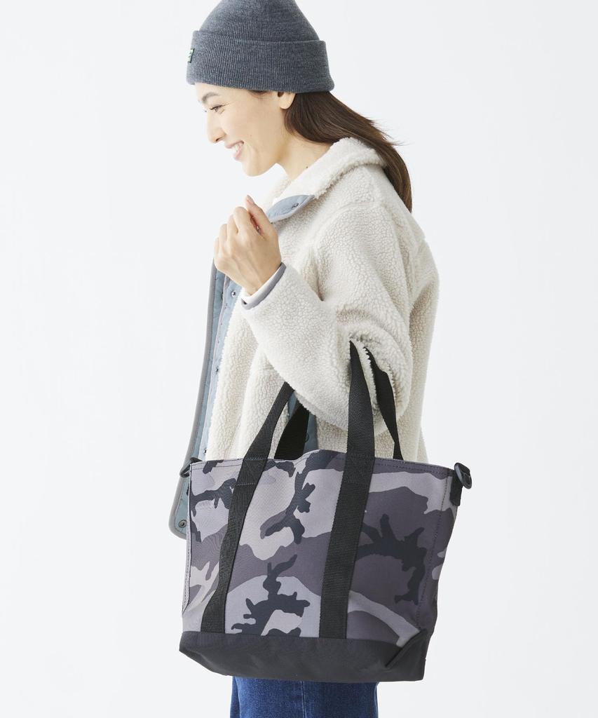 Tote Bag Zip Top with Shoulder Strap Camo Medium Green Camouflage 0STA889000 [L.L.Been] Hunter's