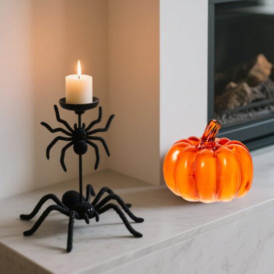 Mini křišťálová dýňová figurka Sběratelská umělá dýně Stolní ozdoba pro podzimní sklizeň Den díkůvzdání Halloween