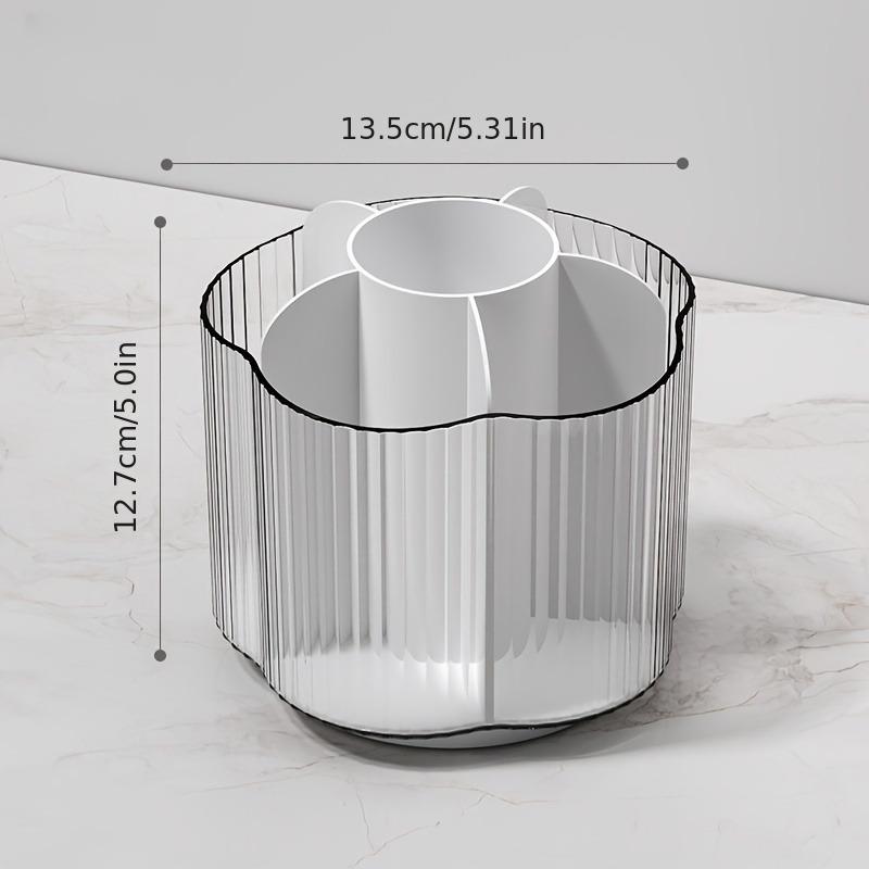 

1pc Rotatable 6-Slot Desk Organizer, PP Material ,for Office, School, Home, Art Supplies Storage - Multi-Functional Cute Pen Cup прозорий білий колір