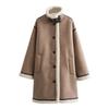 Winter Women's European & American Street Style Double-Breasted Long Coat