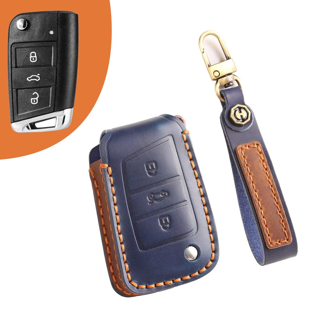 Volkswagen Originální kožený kryt na klíče od auta pro Lavida, Sagitar, Magotan, Lingdu, Bora, Passat, Tiguan.