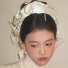 2025 New High-end Simple Bow Satin Large Intestine Ring Headdress Bridal Hair Ring Women's Temperament Accessories