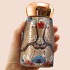 Stainless Steel Insulated Tumblers with Temperature Display, Decorative Florals Print Mini Thermal Cup for Office Desk Tea Coffee Beverage