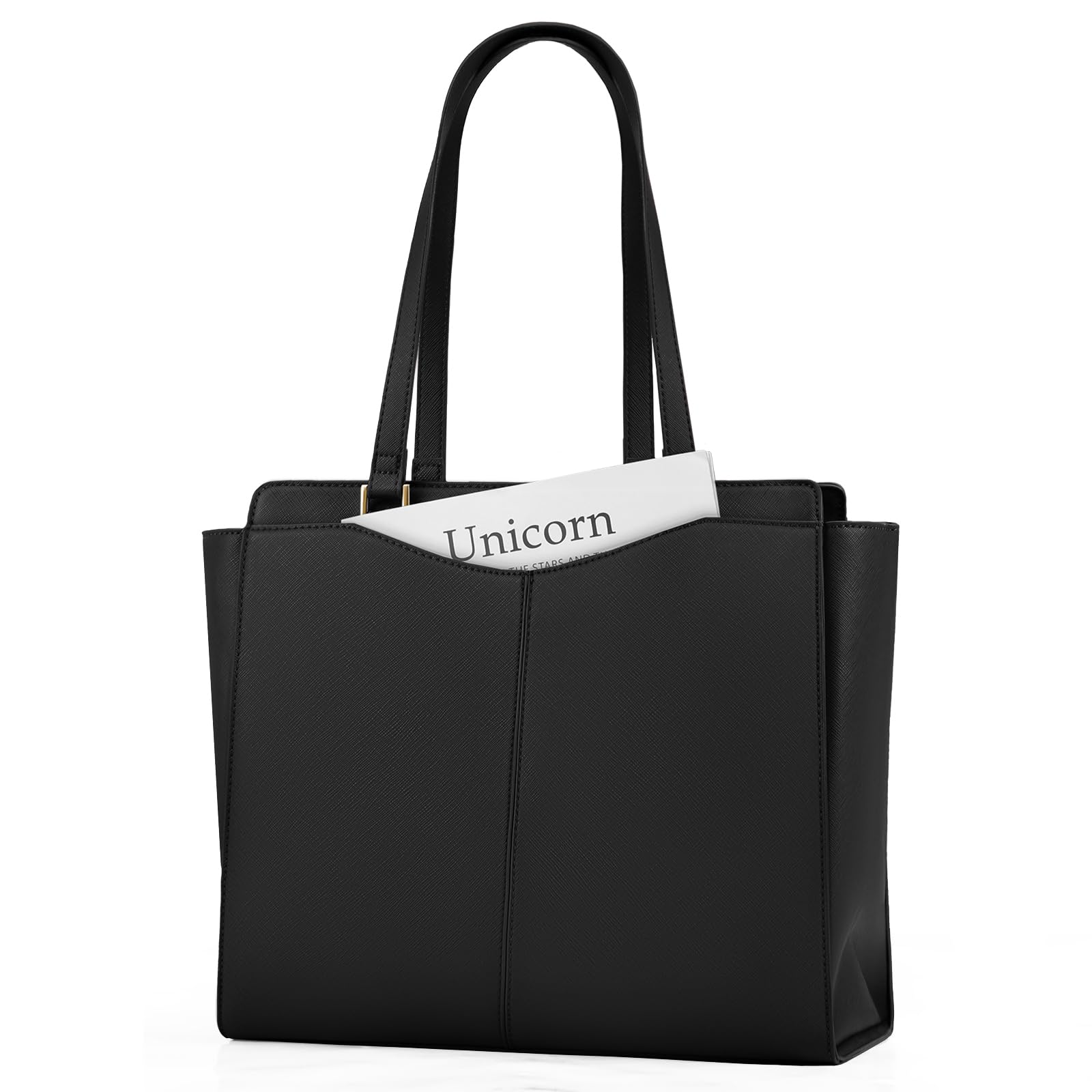 RAINSMORE Women s Large Capacity Business Tote Bag, Fits A4 Paper and 14-inch Laptops, Features an Exterior Pocket, Water-Repellent Finish, Stands