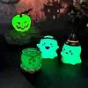 5Pcs/Set Halloween Ornament Pumpkin Ghost Shape Miniature Resin Figure Weather-Resistant Glow In The Dark Landscape Statues