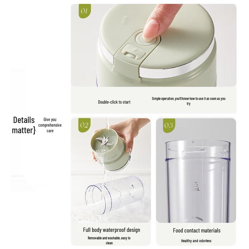 Bear Portable Mini Juicer Blender with Ice Crushing