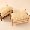 Scene Decor Dollhouse Wood Bed 1:12 Simulation Single Bed Miniature Wood Bed  Pretend Play