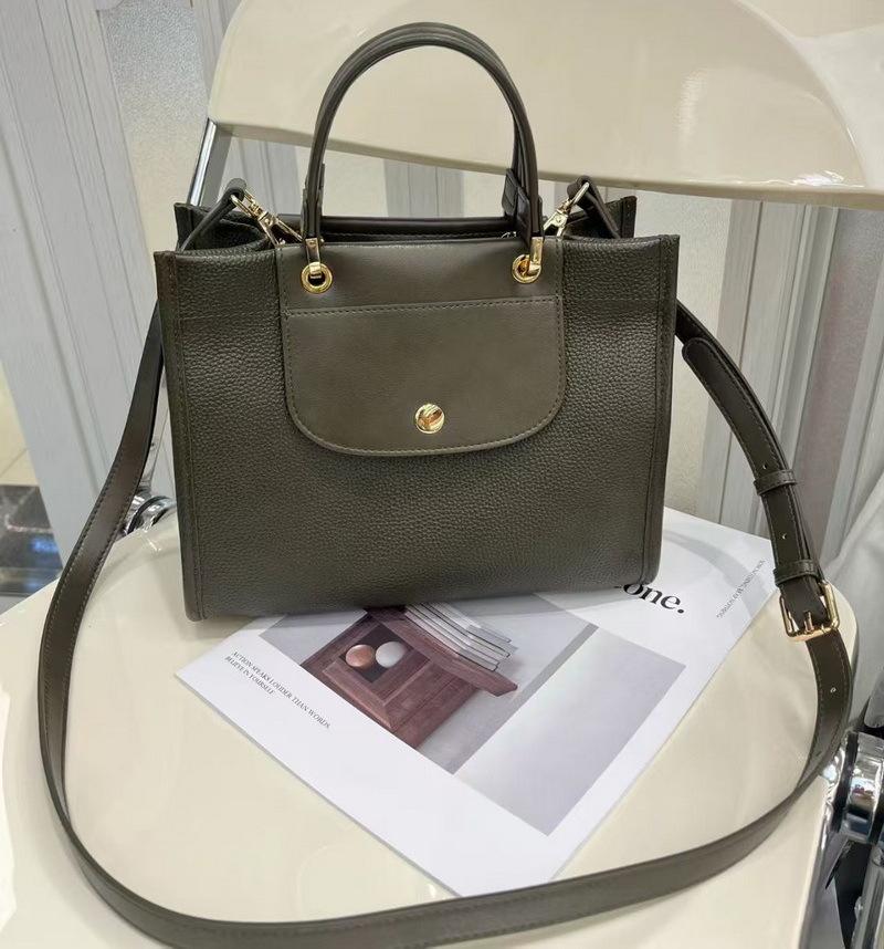 

Женская сумка из натуральной кожи, верхний слой, коровья кожа, бархат, замша, матовая, с тиснением личи Fubao, сумка-тоут, портфель 25.5x12x22cm армия зеленый