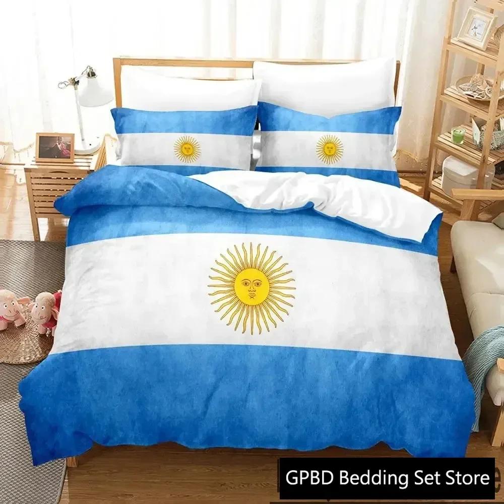 3D Druck Argentinische Flagge Bettwäsche Set Doppel Einzel King Bettbezug Bettdecke Kissenbezug Jungen Mädchen Erwachsene Schlafzimmer