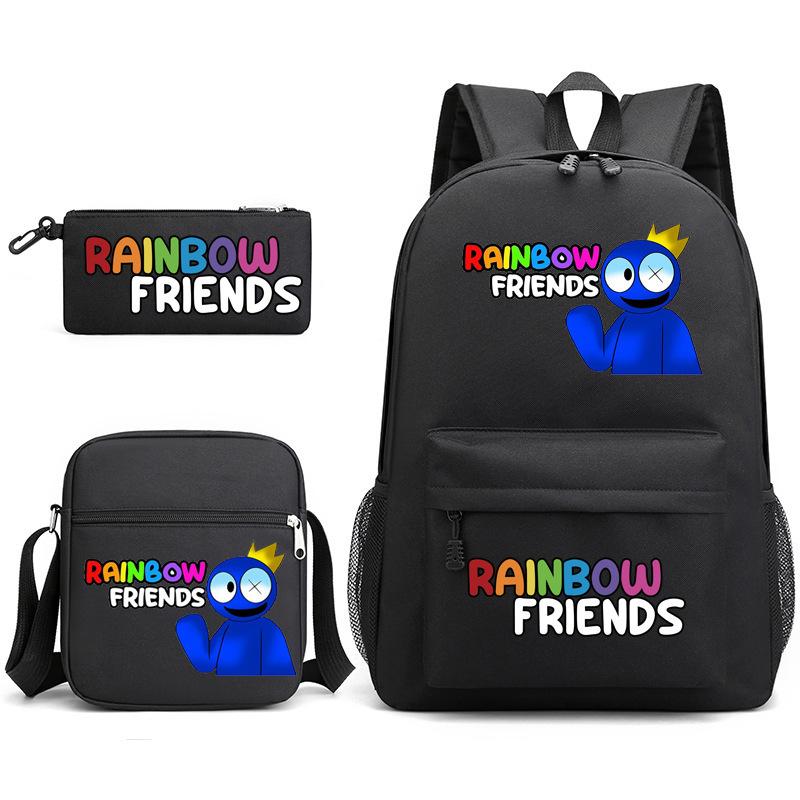 

Rainbow Friends Rainbow Friends Game Original Styling Backpack Three-Piece Cartoon Student School Bag three-piece set чорний