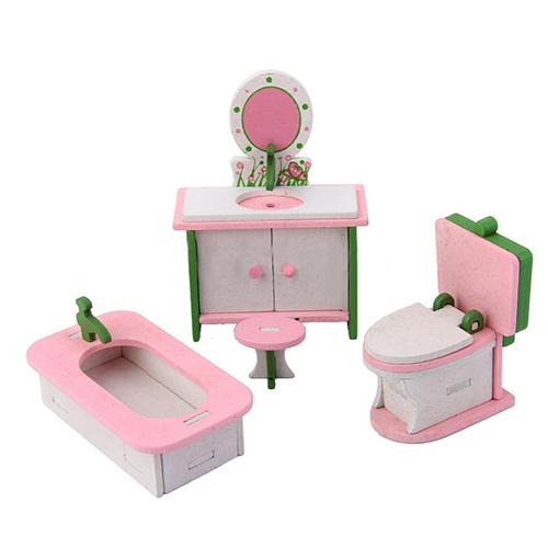 Puppenhaus-Möbel aus Holz, Miniatur-Puppenhaus, Zimmer-Set, Spielzeug, Weihnachtsgeschenk für Kinder