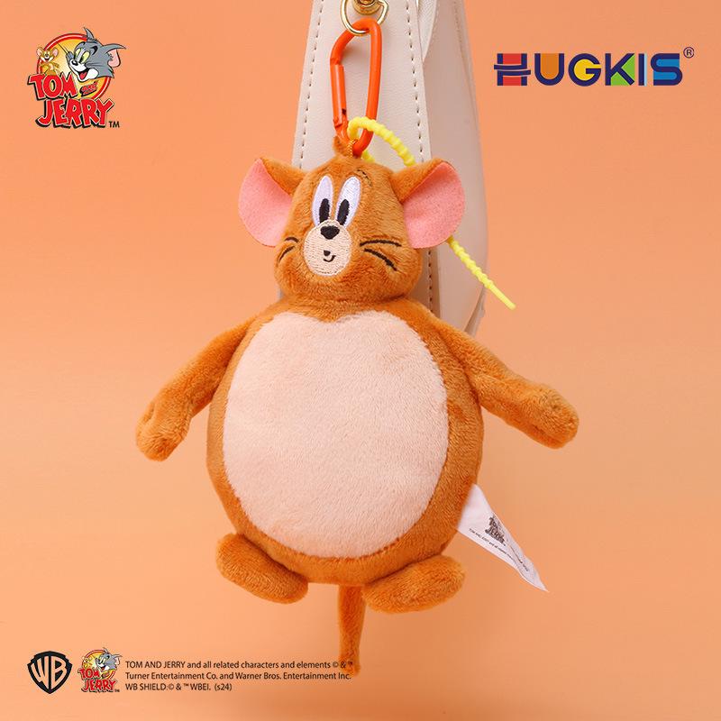 Tom & Jerry Plush Toys: Cat Pendant & Mouse Keychain Charms for Kids