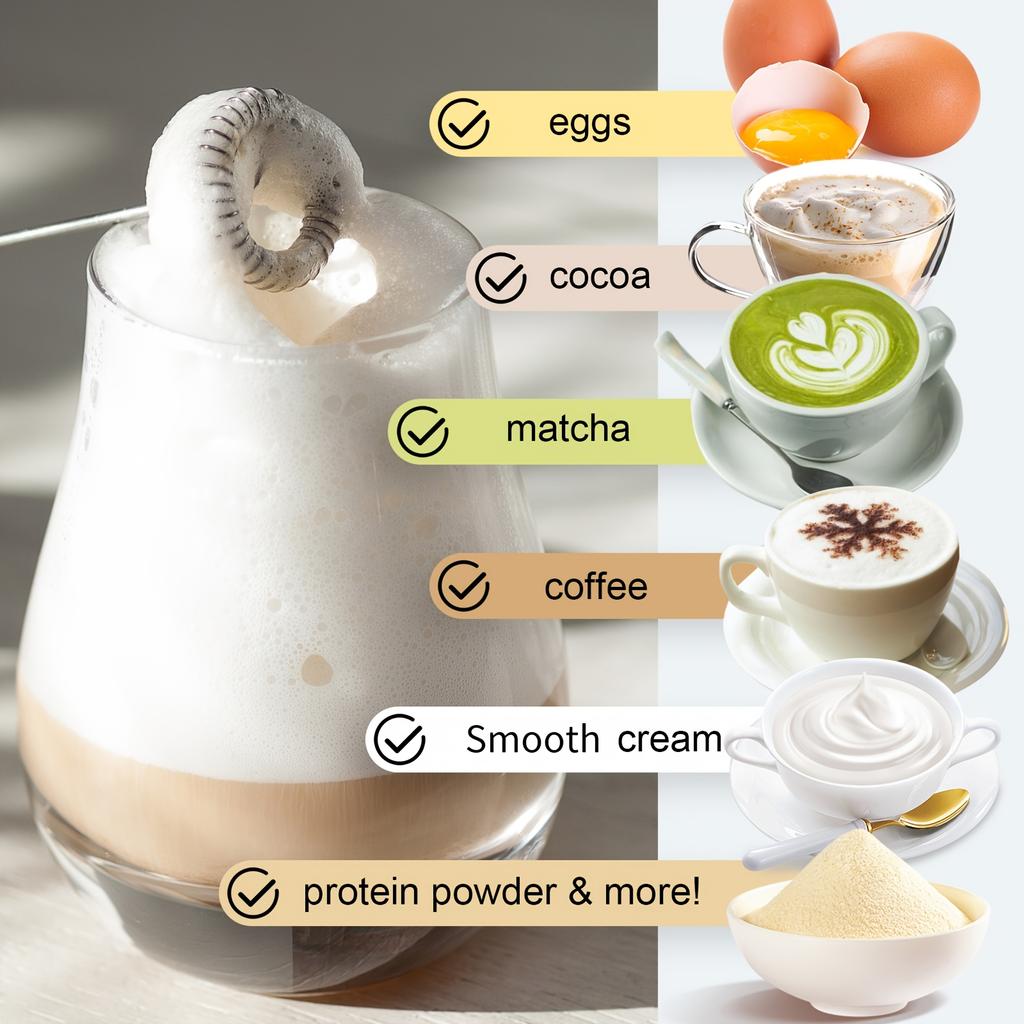 Electric Milk Frother Powerful Stainless Steel Drink Mixer Coffee Cappuccino Chocolate Foam Maker for Hot Drinks