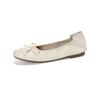 Square head bow ballet single shoes women's flat shoes one pedal