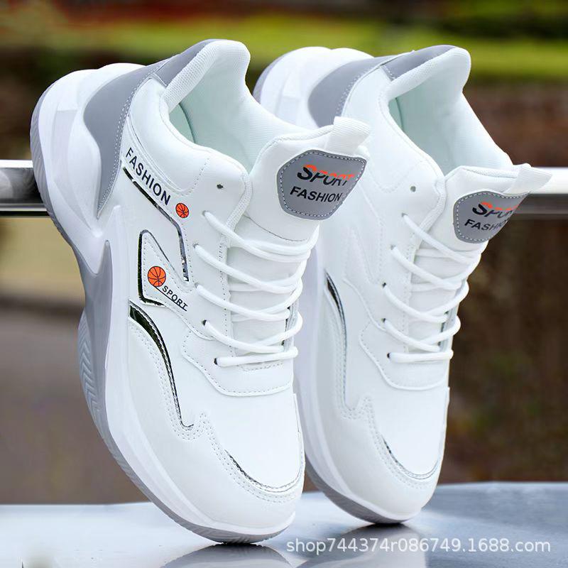 Hohe Frühlings- und Herbst-Leder-Basketballschuhe Studenten-Plattform Sportlich Lässig Dad Laufschuhe