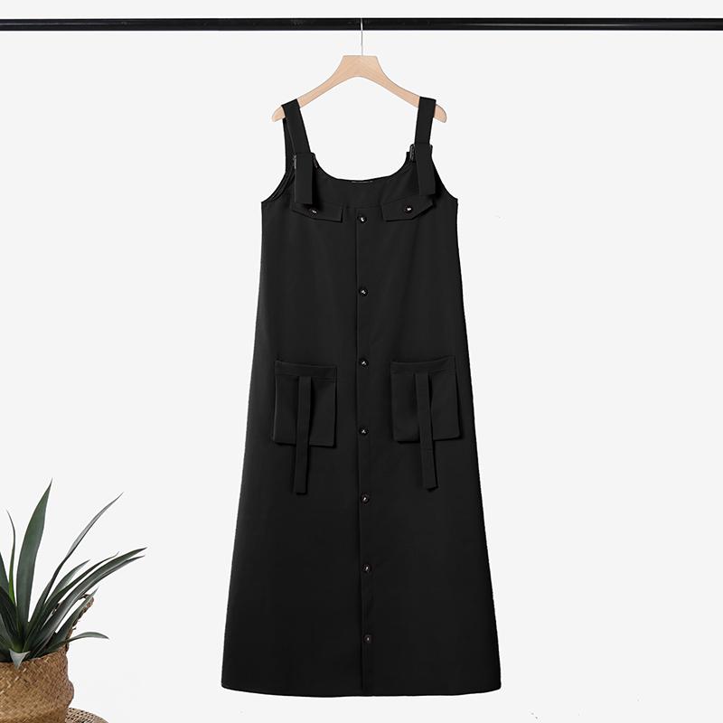 

ZANZEA Womens One-Piece Casual Sleeveless Loose Overalls Dress S чёрный