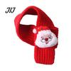 Cozy Puppy Winter Gear Christmas Knitted Pet Scarf with Reindeer & Stocking Decor, Adjustable Soft Reusable Decor Yarn Dog Cat Neck Collar,