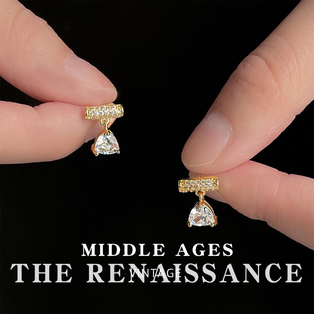 Balance Beam~ Light Geometric Water Drop Zircon Earrings Fashion Commuter Simple Earrings