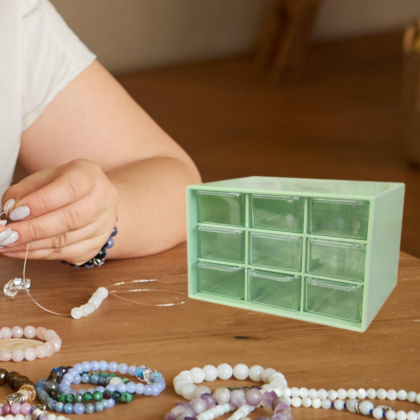 

Компактный органайзер для ящиков стола для ювелирных изделий и принадлежностей для рукоделия зелёный