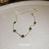 Real gold electroplated square emerald diamond bracelet exquisite light luxury bracelet niche temperament high-end jewelry