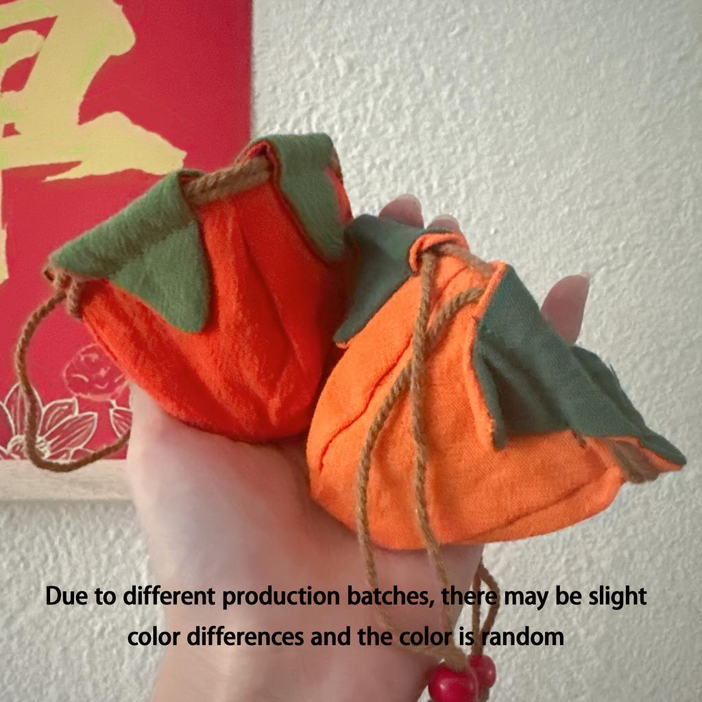 [Lucky Incense Bag] Lucky Charm Incense Bag with Persimmon Pendant | Dragon Boat Festival, Mugwort Filled for Fragrance, Can Be Hung