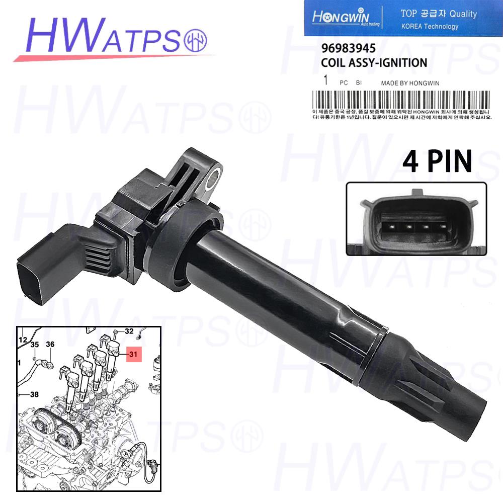 96983945 Ignition Coil 5C1903 FK0374 A0991600089 For 2013 2014 2015 Chevrolet Spark 1.2L-L4 C1846 UF725 25190788 UF-725 1PC
