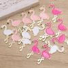 15Pcs Golden Color Flamingo Charms For Jewelry Making Diy Necklace Bracelet Earrings Key Chain Accessories Valentine'S Day Gift