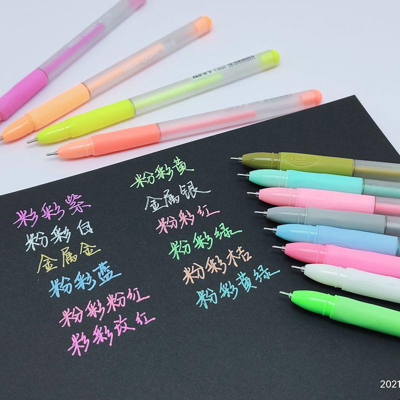 Oudemei 12-Color Pastel Highlighter Journal Pens, Watercolor & Outline for Drawing, Notes & Doodling, 1.0mm White Tip.