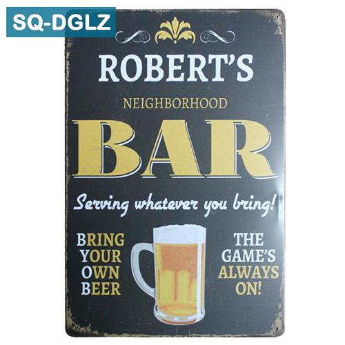 [SQ-DGLZ]Bar Open Time Metal Sign Bar Wall Decor Vintage Metal Crafts Home Decor Painting Plaques Art Poster
