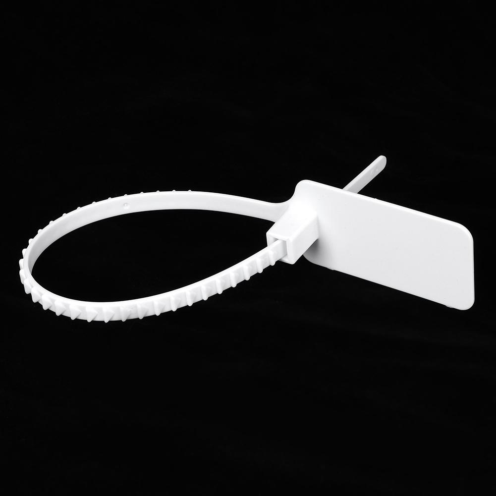 100pcs Anti Theft Disposable Label Cable Tie Identification Mark Signs Self Locking Ties(White )