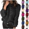 Damestrikk Farge Mohair Pullover Hul genser