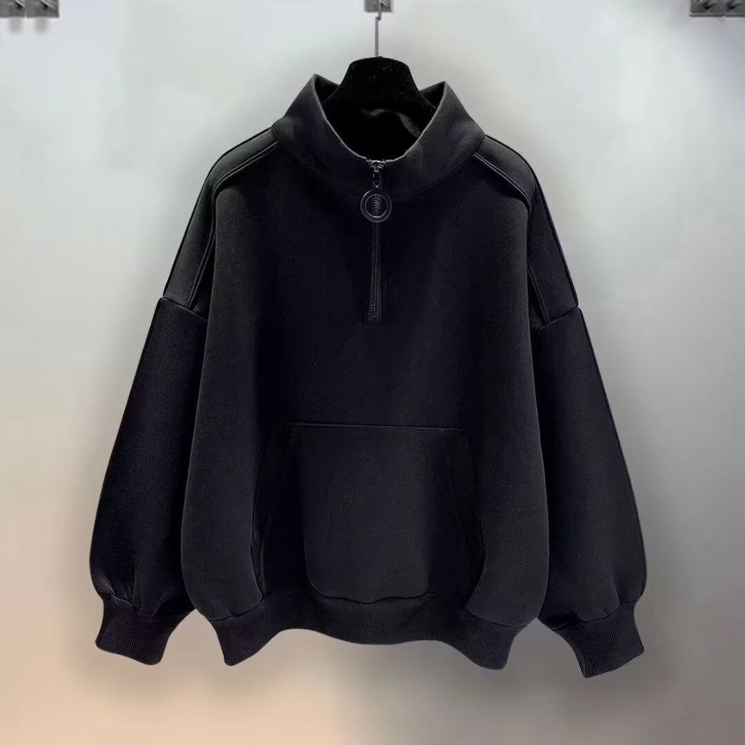 

Men s Casual Half-Zip Hoodie & Sweatpants Set - Autumn/Winter Fashion with Plus Velvet XL
