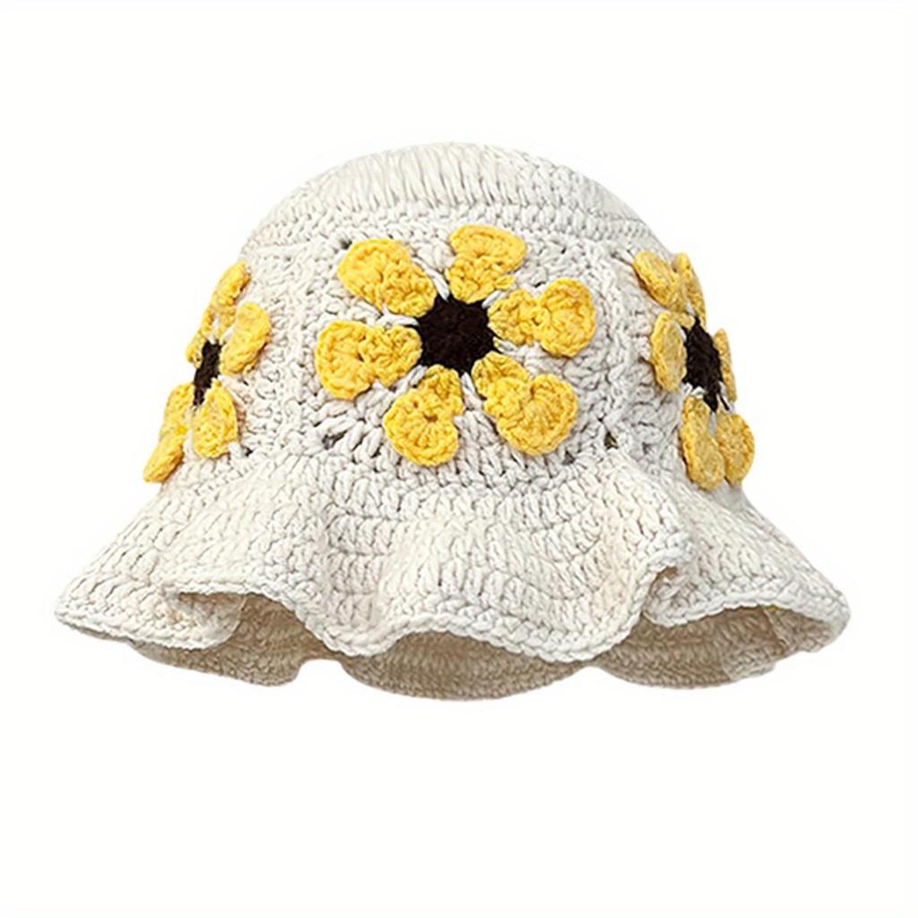 New Crochet Hat 2024 Fashion Colorful Woolen Hat Women's Autumn and Winter Cute Handmade Plush Hat Knitted Fisherman Bucket Hats