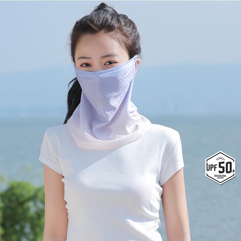 Summer Ice Silk Mask UV Protection Sunscreen Elastic Cycling Face Scarf Cooling Breathable Outdoor Sport Hiking Neck Wrap Cover