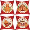 New Christmas Gingerbread Man Candy Decorative Pillow Cover Home Living Room Holiday Party Pillow Cover