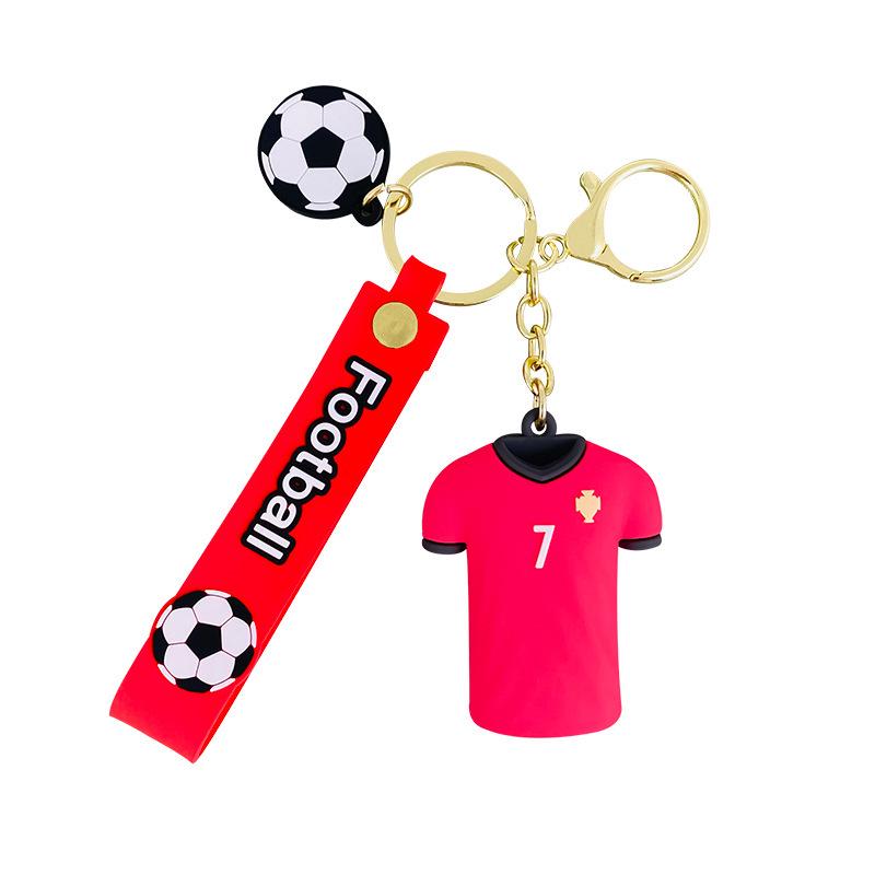 Creative European Cup Football Jersey Keychain Pendant - Trendy Cartoon Design, Perfect As a Couple's Gift or Accessory for Backpacks and Car Keys.