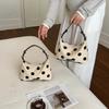 Korean Patchwork Polka Dot Linen Tote - Women's 2026 Summer Large Capacity Fashion Crossbody Bag