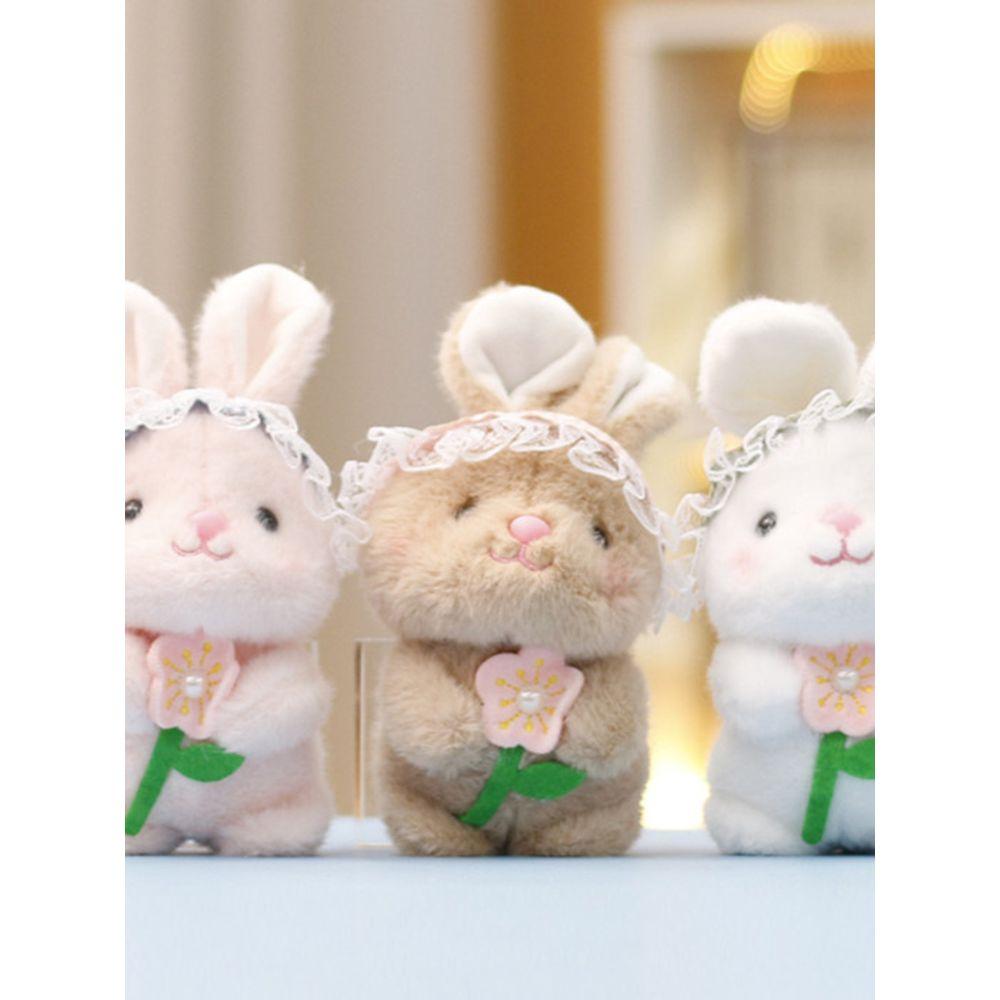 Bookaz [bookaz] Fat Rabbit Keychain with Flowers