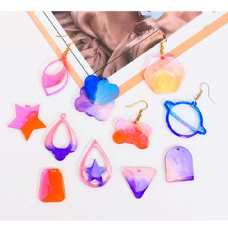 Geometric Earring Mold DIY Necklace Pendant Flower Crystal Epoxy Resin Molds