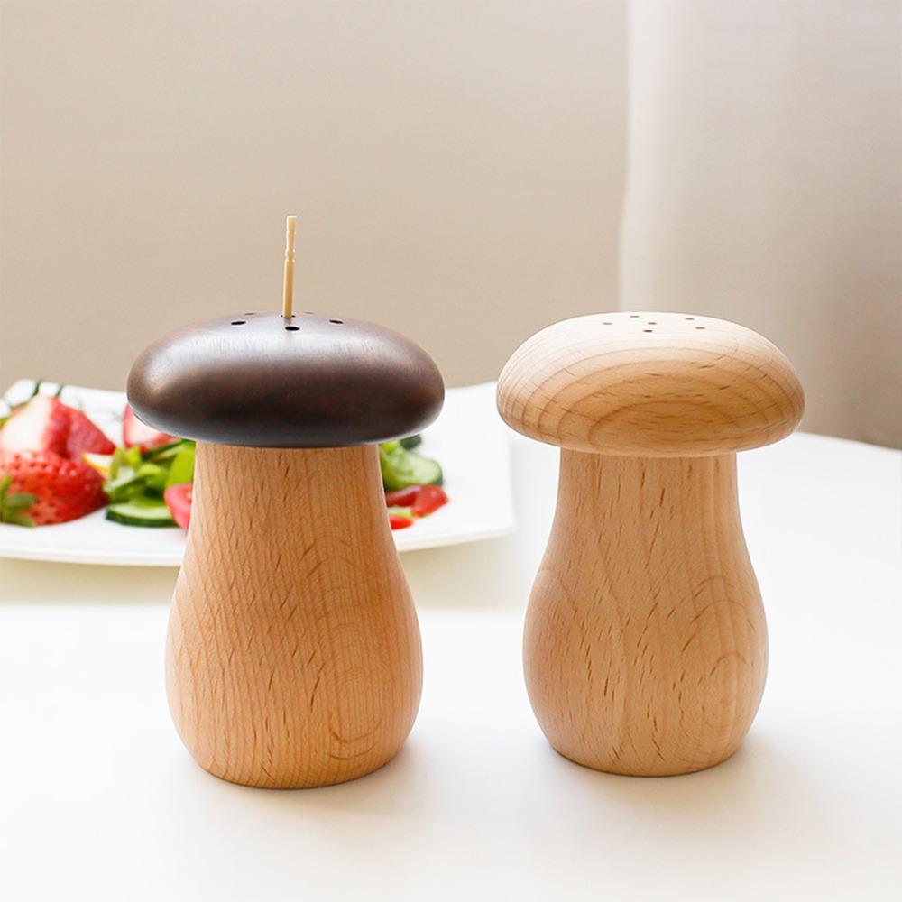 Wooden Wooden Toothpick Holder  Toothpick Storage Box Mushroom Toothpick Dispenser  Kitchen Counter