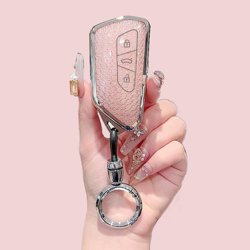 

Luxury Diamond Pattern Tpu For Vw Volkswagen Golf 8 Id.3 Id.4 Skoda Octavia A8 Mk4 Mk8 Gti Remote Car Key Case Cover