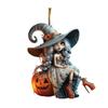 Halloween Witch Pendant Acrylic Car Charm Rearview Mirror Decoration Festive Atmosphere Scene Accessory