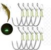 10-Piece Luminous Live Shrimp Fish Hooks Set