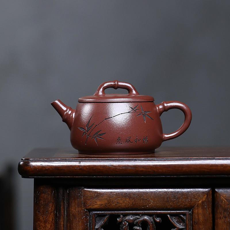 

Tradition Yixing Purple Clay Teapot Handmade Bamboo Joint Shape Zisha Tea Pot Beauty Tea Infuser Kettle Chinese Teaware 230ml