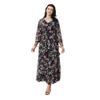 Western Style New Fashion Casual Loose Print V-neck Long sleeve dress V-Neck Printed Dress