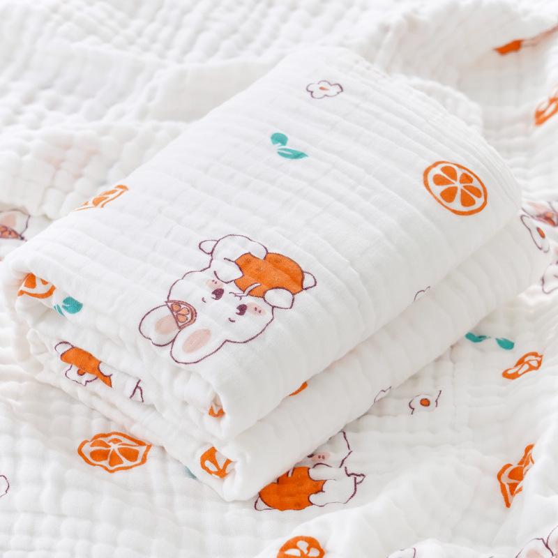 Pure Cotton Four-Layer Gauze Baby Bath Towel and Swaddle Blanket for Newborns