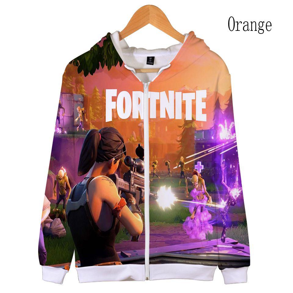 Fortnite Hoodie 3d Print Zipper Sweatshirts Battle Royal Cosplay Costume